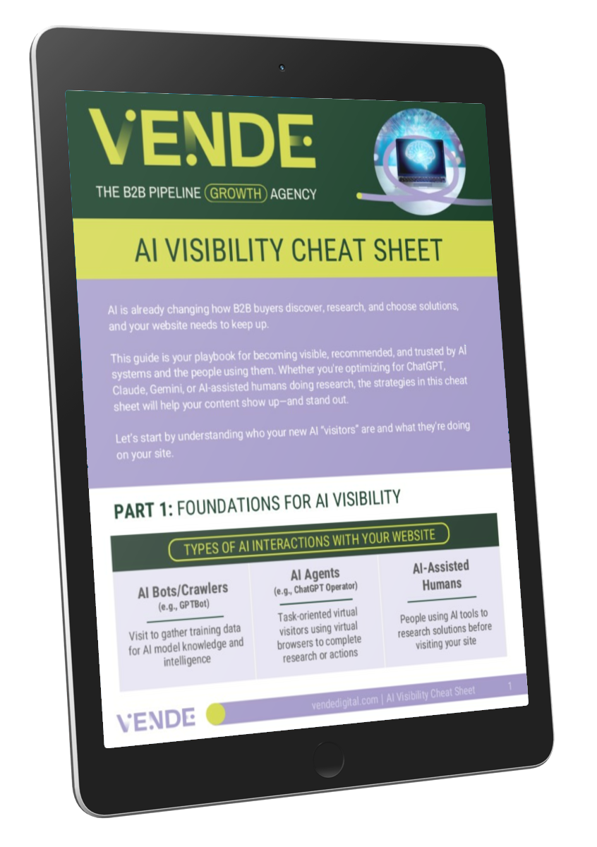 AI Visibility Cheat Sheet Mock-Up On iPad